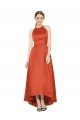 Full Length Halter Satin Bridesmaid Dress with Hi-Low Hem Detail Essex