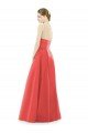 Sheer V-Neck Tulle Illusion Long Satin Bridesmaid Dress Essex
