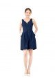 V-Neck A-Line Satin Cocktail Bridesmaid Dress with Pockets Essex
