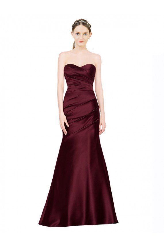 Mermaid Sweetheart Soft Formal Satin Bridesmaid Dress / Prom Dress with Pleats Essex