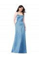 Crossing Strap Back Pleated Bodice Long Formal Satin Bridesmaid Dress / Prom Dress Essex