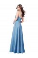 Crossing Strap Back Pleated Bodice Long Formal Satin Bridesmaid Dress / Prom Dress Essex
