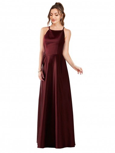 Sleek Satin Bridesmaids Dress with Pockets Essex