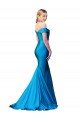 Off the Shoulder Long Chapel Train Formal Satin Bridesmaid Dress / Prom Dress Essex