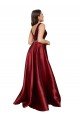 Sleeveless Deep V-Neck A-Line Formal Satin Bridesmaid Dress / Prom Dress with Pockets Essex
