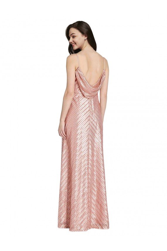 High Neck Low Back Sparkling Formal Sequin Bridesmaid Dress / Prom Dress Essex