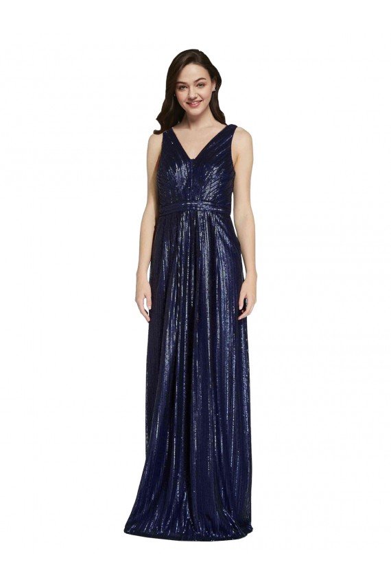 Long V-Neck Sparking Formal Sequin Bridesmaid Dress / Prom Dress with Low V-Back Essex