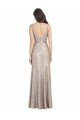 V-Neck Fully Sequin Formal Bridesmaid Dress / Prom Dress with V-Back and Front Slit Essex