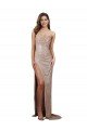 High Slit Scoop Neck Long Formal Sequin Bridesmaid Dress / Prom Dress Essex