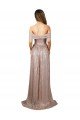Strapless Scoop Neck Off the Shoulder Long Formal Sequin Bridesmaid Dress / Prom Dress with High Slit Essex