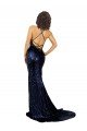 Mermaid V-Neck Low Back Long Formal Sequin Bridesmaid Dress / Prom Dress Essex