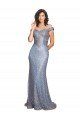 Off the Shoulder Sweetheart Neckline Formal Sequin Bridesmaid Dress / Prom Dress with Thigh High Slit Essex