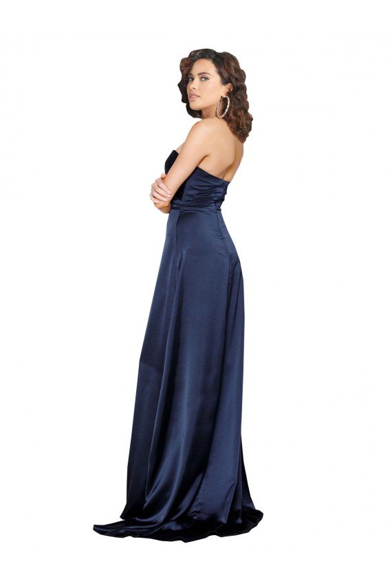 Knotted Sweetheart Formal Silky Satin Bridesmaid Dress / Prom Dress with High Side Split Essex