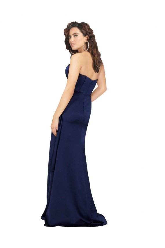 Floor Length Wrap Skirt Formal Silky Satin Bridesmaid Dress / Prom Dress Essex