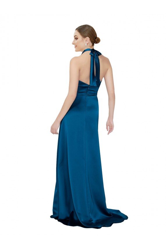 Halter Neck Formal Silky Satin Bridesmaid Dress / Prom Dress Essex