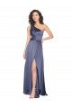 Draped Formal Silky Satin Bridesmaid Dress / Prom Dress with Tied Waist Essex