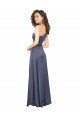 Draped Formal Silky Satin Bridesmaid Dress / Prom Dress with Tied Waist Essex