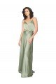 Formal Silky Satin Bridesmaid Dress with Tied Waist Essex