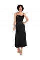 Cowl Neck Formal Tea-Length Short Silky Satin Bridesmaid Dress / Cocktail Prom Dress with Skirt Slit Essex