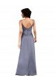 Full Length V-Neckline Formal Silky Satin Bridesmaid Dress / Prom Dress with Spaghetti Straps Essex