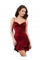Midi Length Cowl Neck Formal Silky Satin Short Cocktail Bridesmaid Dress / Prom Dress Essex