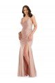 Deep V-Neck Formal Silky Satin Mermaid Bridesmaid Dress / Prom Dress with Side Slit Essex
