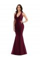 Plunge Neckline Cutout Low Back Formal Silky Satin Mermaid Bridesmaid Dress / Prom Dress Essex