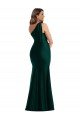 Cascading Bow One Shoulder Formal Silky Satin Mermaid Bridesmaid Dress / Prom Dress with Front Slit Essex