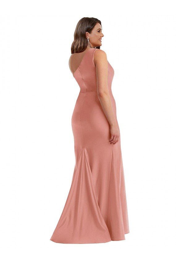 Cascade Ruffle One Shoulder Bustier Formal Silky Satin Mermaid Bridesmaid Dress / Prom Dress Essex