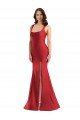 Square Neck Formal Silky Satin Mermaid Bridesmaid Dress / Prom Dress with Side Slit Essex