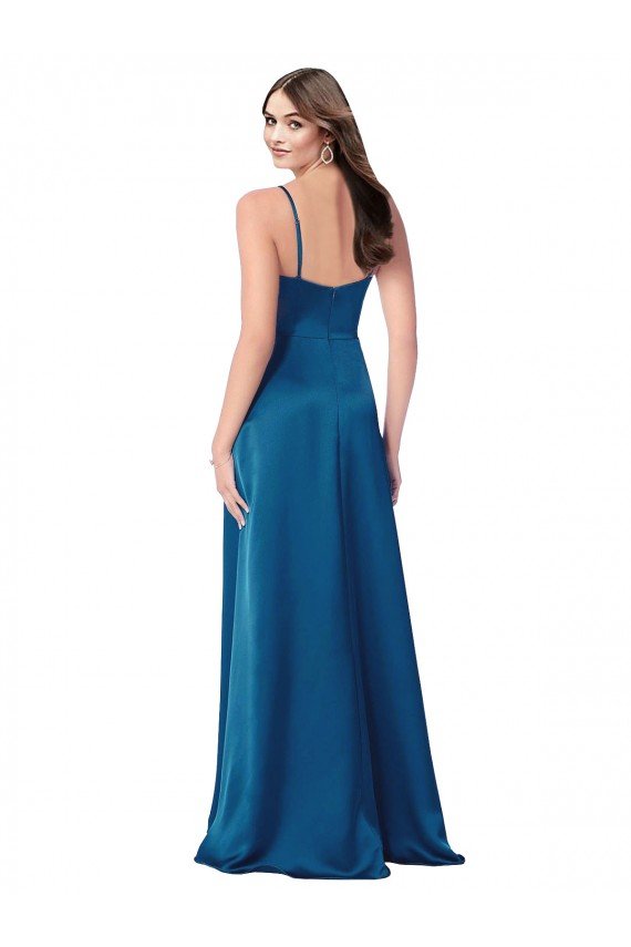 Cowl Neck Salky Satin Bridesmaid Dress / Prom Dress Essex