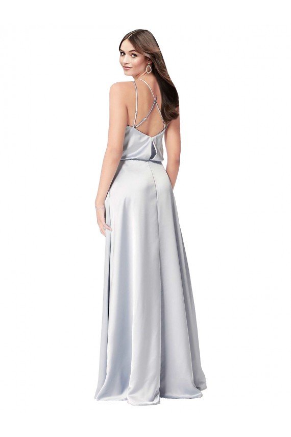 Halter Neck Formal Silky Satin Bridesmaid Dress with Strappy Back Essex