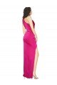 One Shoulder Long Full Length Formal Silky Satin Bridesmaid Dress / Prom Dress with Front Side Split Essex