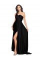 Floor Length One Shoulder Formal Silky Satin Bridesmaid Dress / Prom Dress with Side Slit Essex
