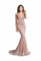 Deep V-Neck Mermaid Low Back Long Formal Spandex Bridesmaid Dress / Prom Dress Essex