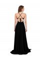 High Slit Open Back Long Formal Spandex Bridesmaid Dress / Prom Dress with Lined Crossover Bust Essex