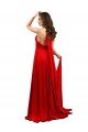 High Slit A-Line Halter Long Formal Spandex Bridesmaid Dress / Prom Dress Open Back Essex