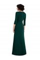 Floor Length 3/4 Sleeves V-Back Draped Wrap Formal Maxi Spandex Bridesmaid Dress / Prom Dress Essex