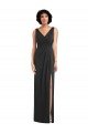 Draped Wrap Formal Maxi Spandex Bridesmaid Dress / Prom Dress with Front Slit Essex