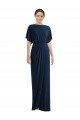 Open Back Short Sleeves Draped Tulip Skirt Maxi Spandex Bridesmaid Dress / Prom Dress Essex
