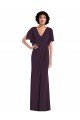Faux Wrap Split Sleeves Formal Maxi Spandex Bridesmaid Dress / Prom Dress with Cascade Skirt Essex