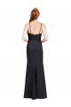 Long Chiffon Bridesmaid Dress / Prom Dress with Lace Bodice and Curved V-Neckline Essex