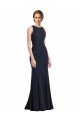 High Neck Sheath Long Crepe Bridesmaid Dress / Prom Dress Essex