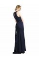 High Neck Sheath Long Crepe Bridesmaid Dress / Prom Dress Essex