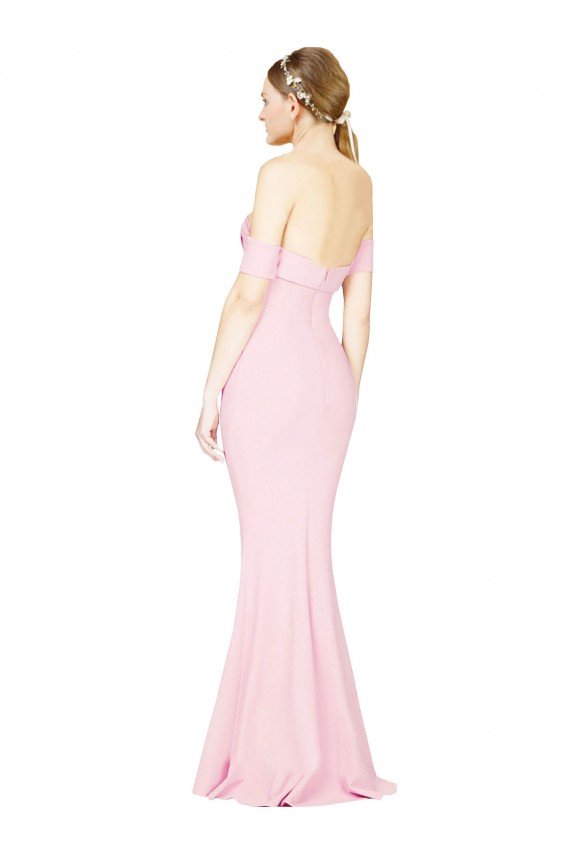 Full Length Off the Shoulder Bridesmaid Dress / Prom Dress with Twist Front Essex