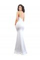 Fishtail Shape Spaghetti Straps Open Back Formal Crepe Bridesmaid Dress / Prom Dress with Ruffles Essex