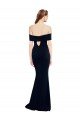 Off the Shoulder Fitted Formal Crepe Bridesmaid Dress / Prom Dress with Back Cut Out Essex