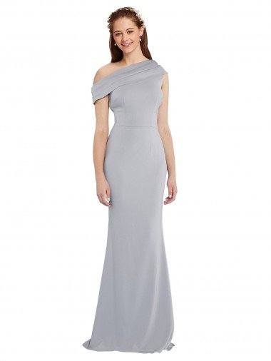 Off the Shoulder Asymmetrical Mermaid Formal Crepe Bridesmaid Dress / Prom Dress Essex