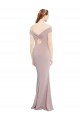Knotted Off the Shoulder Formal Crepe Bridesmaid Dress / Prom Dress with Cut-Out Back Essex