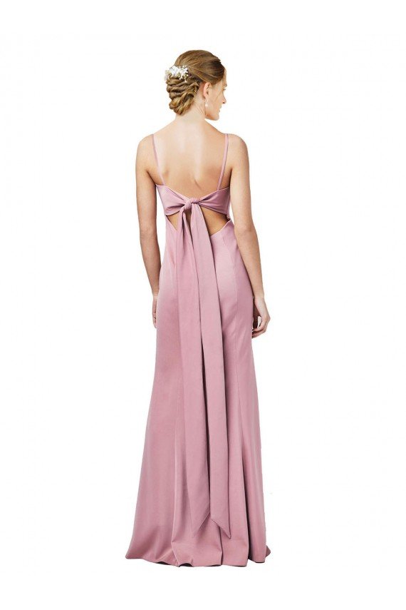Fit and Flare Slim Formal Crepe Bridesmaid Dress / Prom Dress with Cutout Back Essex